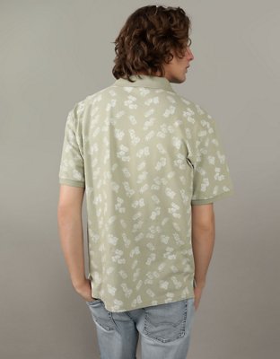 Мужские рубашки American Eagle AE Flex Pique Printed Polo Shirt — фото 2