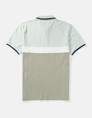 AE Colorblock Logo Flex Pique Polo Shirt