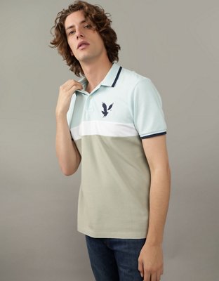 AE Colorblock Logo Flex Pique Polo Shirt