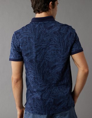 Мужские рубашки American Eagle AE Printed Jersey Polo Shirt — фото 2