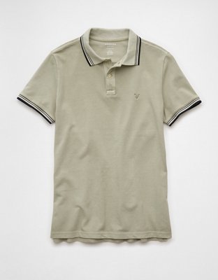 AE Lived-In Stretch Pique Slim Fit Tipped Polo Shirt