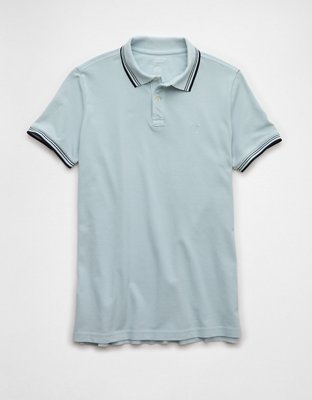 AE Camisa Polo Slim Fit Stretch Gastada y Decorada de Piqué