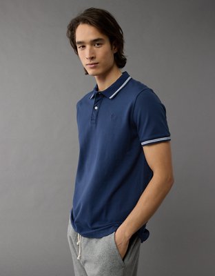 AE Lived-In Stretch Pique Slim Fit Tipped Polo Shirt