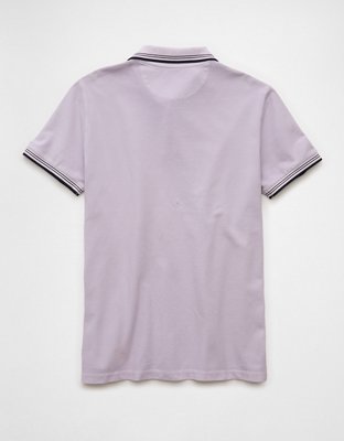 AE Camisa Polo Slim Fit Stretch Gastada y Decorada de Piqué