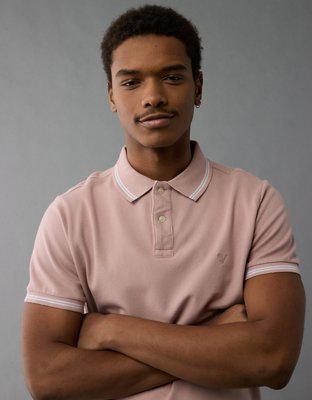 AE Lived-In Stretch Pique Slim Fit Tipped Polo Shirt