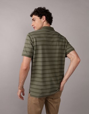 AE Flex Pique Striped Polo Shirt