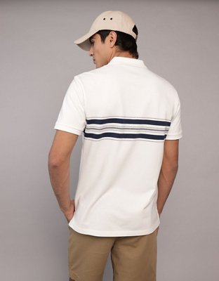 AE Flex Pique Striped Polo Shirt