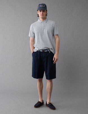 AE 24/7 Club Logo Striped Polo Shirt
