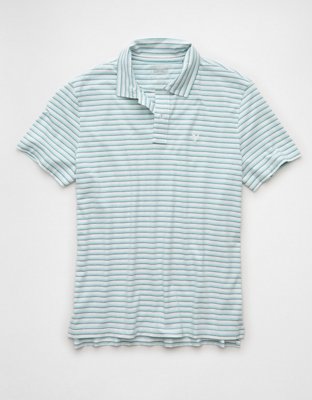 AE 24/7 Club Logo Striped Polo Shirt