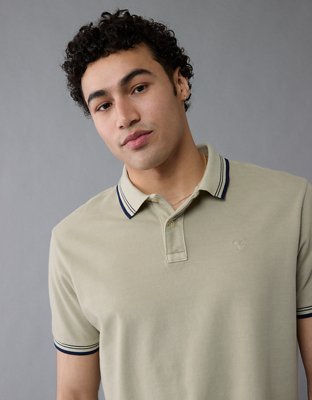 AE Camisa Polo Stretch Decorada de Piqué