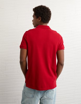 Polo piqué ajusté d’aspect déjà porté AE