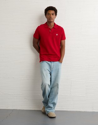 Polo piqué ajusté d’aspect déjà porté AE