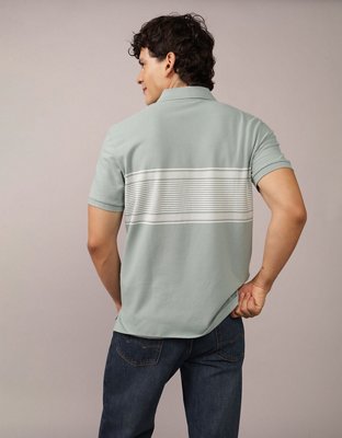 AE Logo Striped Polo Shirt