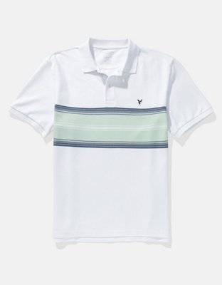 AE Logo Striped Polo Shirt