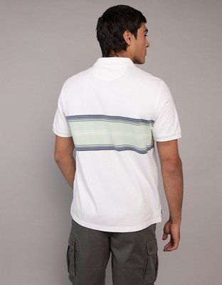 AE Logo Striped Polo Shirt