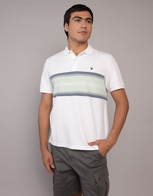 AE Logo Striped Polo Shirt