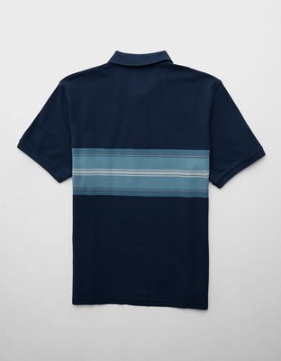 AE Logo Striped Polo Shirt