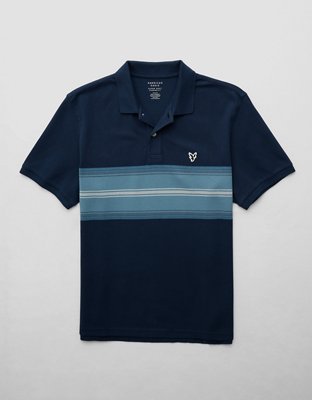 AE Logo Striped Polo Shirt