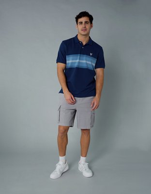 AE Logo Striped Polo Shirt