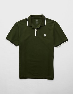 AE Stretch Pique Tipped Polo Shirt