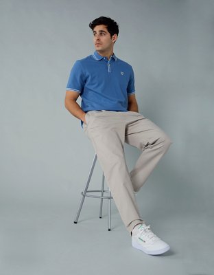 AE Camisa Polo Stretch Decorada de Piqué