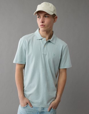 AE 24/7 Club Logo Striped Polo Shirt
