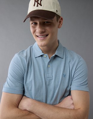 AE 24/7 Club Logo Striped Polo Shirt from American Eagle - $11.98