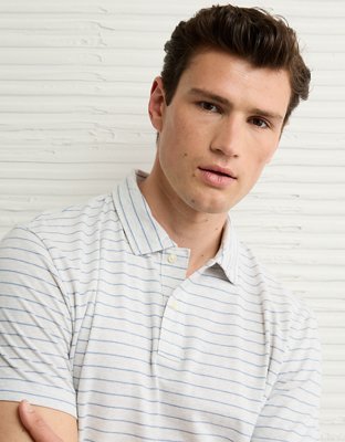 AE 24/7 Club Logo Striped Polo Shirt