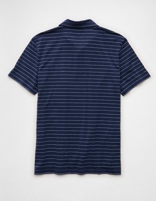 AE 24/7 Club Logo Striped Polo Shirt
