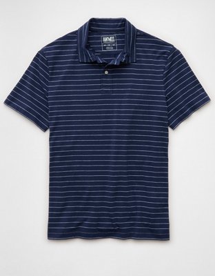 AE 24/7 Club Logo Striped Polo Shirt