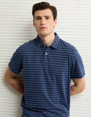 AE 24/7 Club Logo Striped Polo Shirt