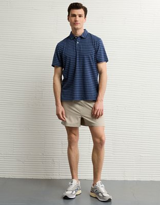 AE 24/7 Club Logo Striped Polo Shirt
