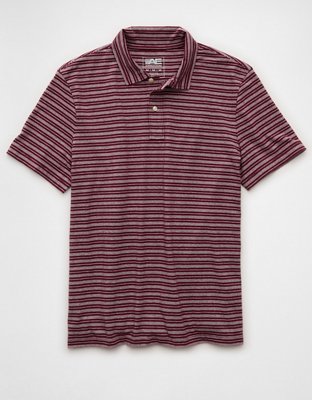 AE 24/7 Club Logo Striped Polo Shirt