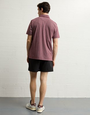 AE 24/7 Club Logo Striped Polo Shirt