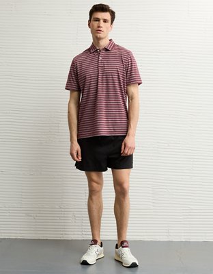AE 24/7 Club Logo Striped Polo Shirt