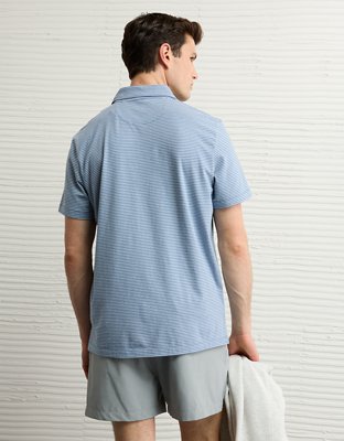 AE 24/7 Club Logo Striped Polo Shirt