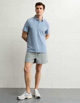 AE 24/7 Club Logo Striped Polo Shirt