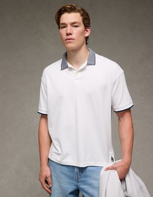 AE Boxy Stretch Pique Polo Shirt