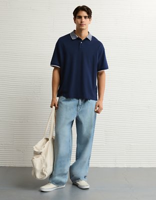 AE Boxy Stretch Pique Polo Shirt
