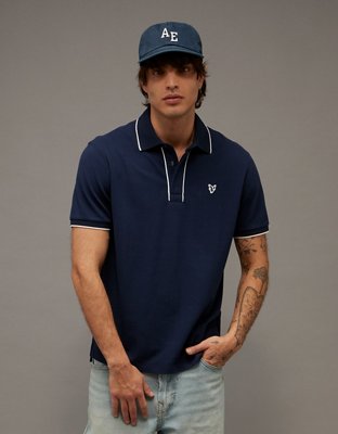 AE Logo Standard Fit Pique Polo Shirt
