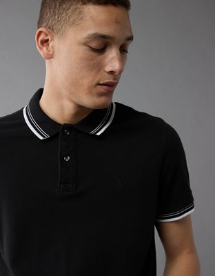 AE Lived-In Stretch Pique Slim Fit Tipped Polo Shirt