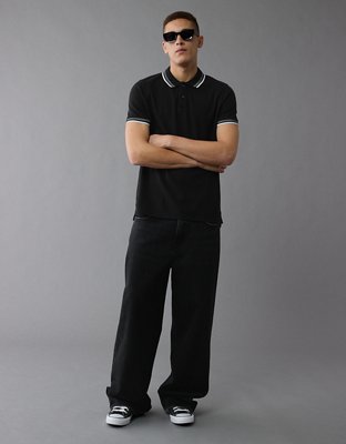 AE Lived-In Stretch Pique Slim Fit Tipped Polo Shirt