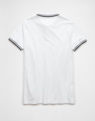 AE Camisa Polo Slim Fit Stretch Gastada y Decorada de Piqué