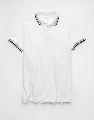 AE Camisa Polo Slim Fit Stretch Gastada y Decorada de Piqué
