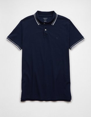 AE Lived-In Stretch Pique Slim Fit Tipped Polo Shirt