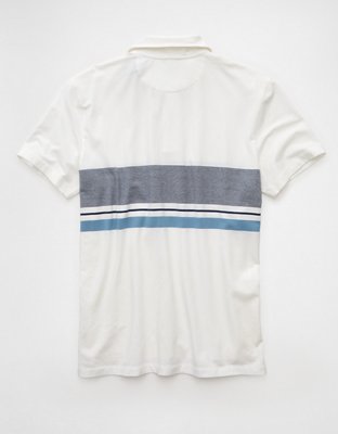 AE 24/7 Club Logo Striped Polo Shirt