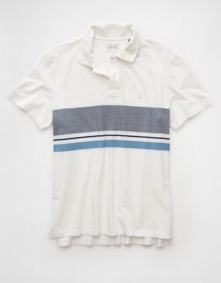 AE 24/7 Club Logo Striped Polo Shirt