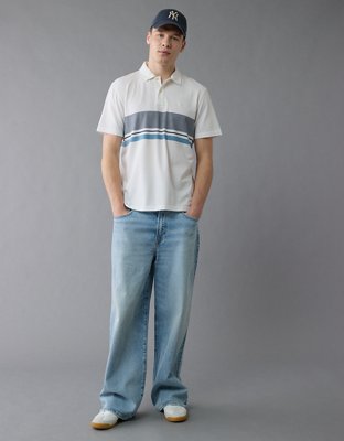 AE 24/7 Club Logo Striped Polo Shirt | American Eagle