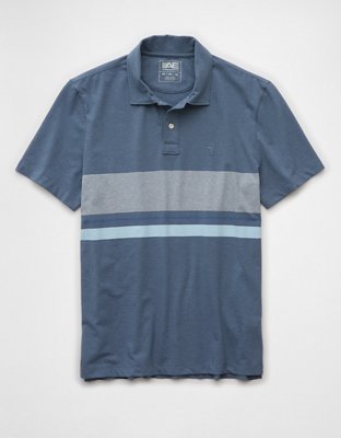 AE 24/7 Club Logo Striped Polo Shirt