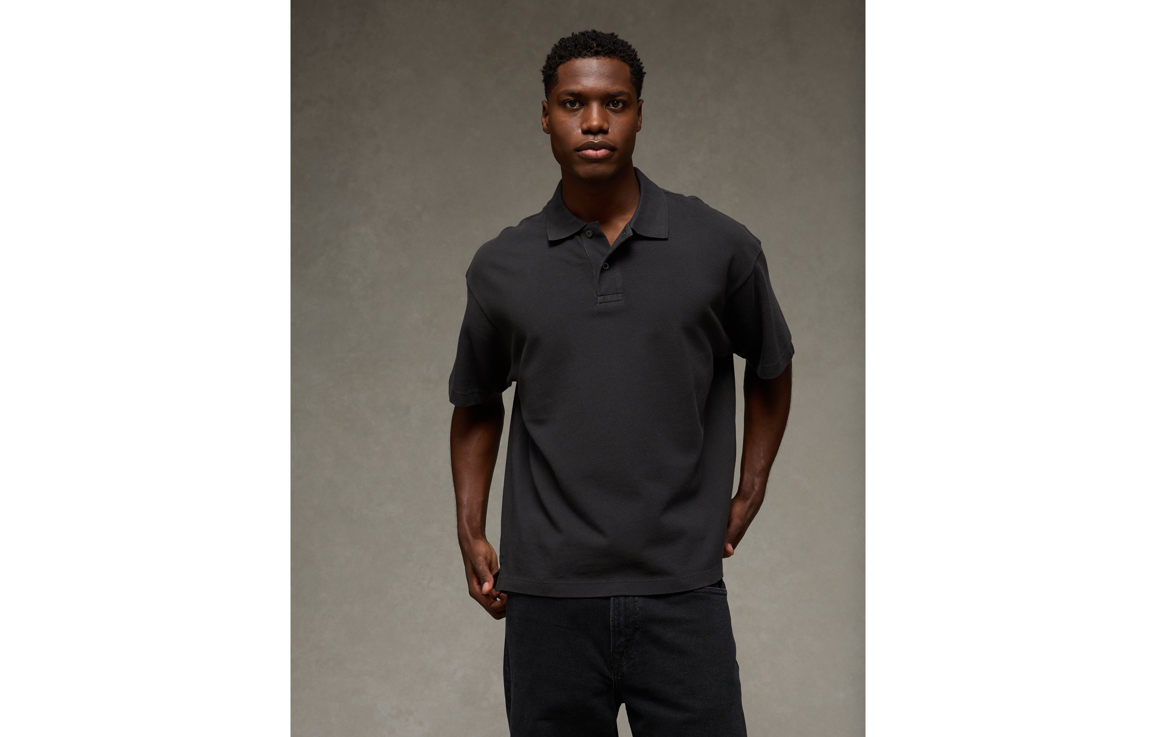 AE Boxy Fit Pique Polo Shirt